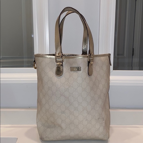 gucci white tote bag